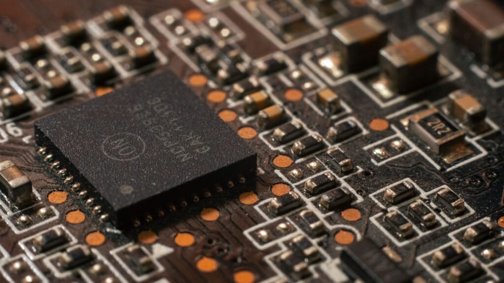 Close-up of a computer circuit board